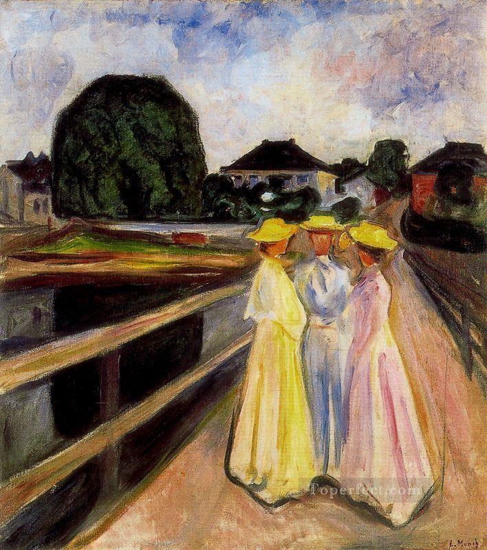 Tres chicas en el embarcadero 1903 Expresionismo de Edvard Munch Pintura al óleo